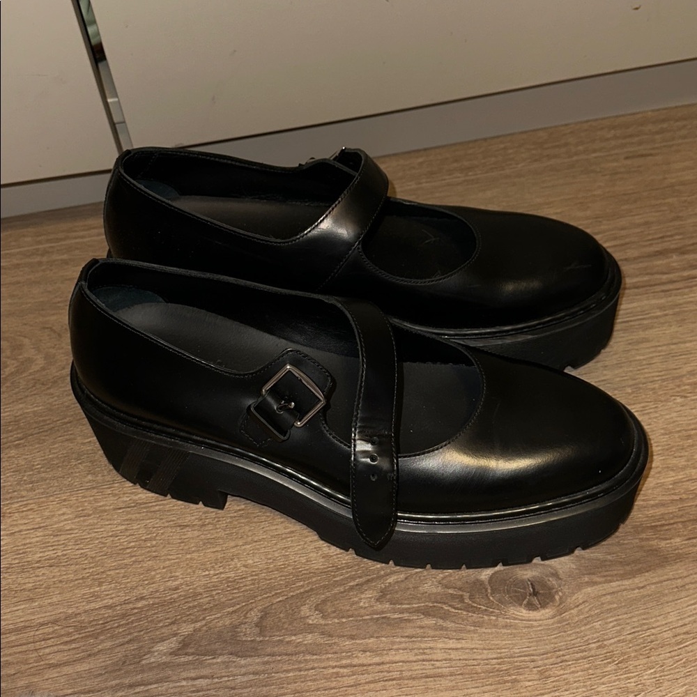 HERMES Calfskin Hoxton Black Oxford Platform MaryJanes size 40 - Picture 4 of 9